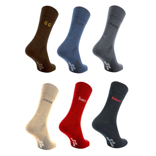 3 Paar Bestickte Socken mit deinem Namen oder Initialen personalisiert bestickt (Business-Socken, Sneaker-Socken, Sport-Socken)