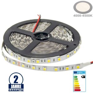 60SMD/m 14,4W/m 24V LED Streifen 5050 Neutralweiß 5m