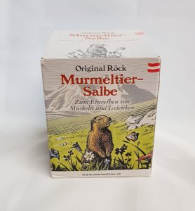 Murmeltier-Salbe zum Einreiben und Massieren bei müden Muskeln oder Gelenken