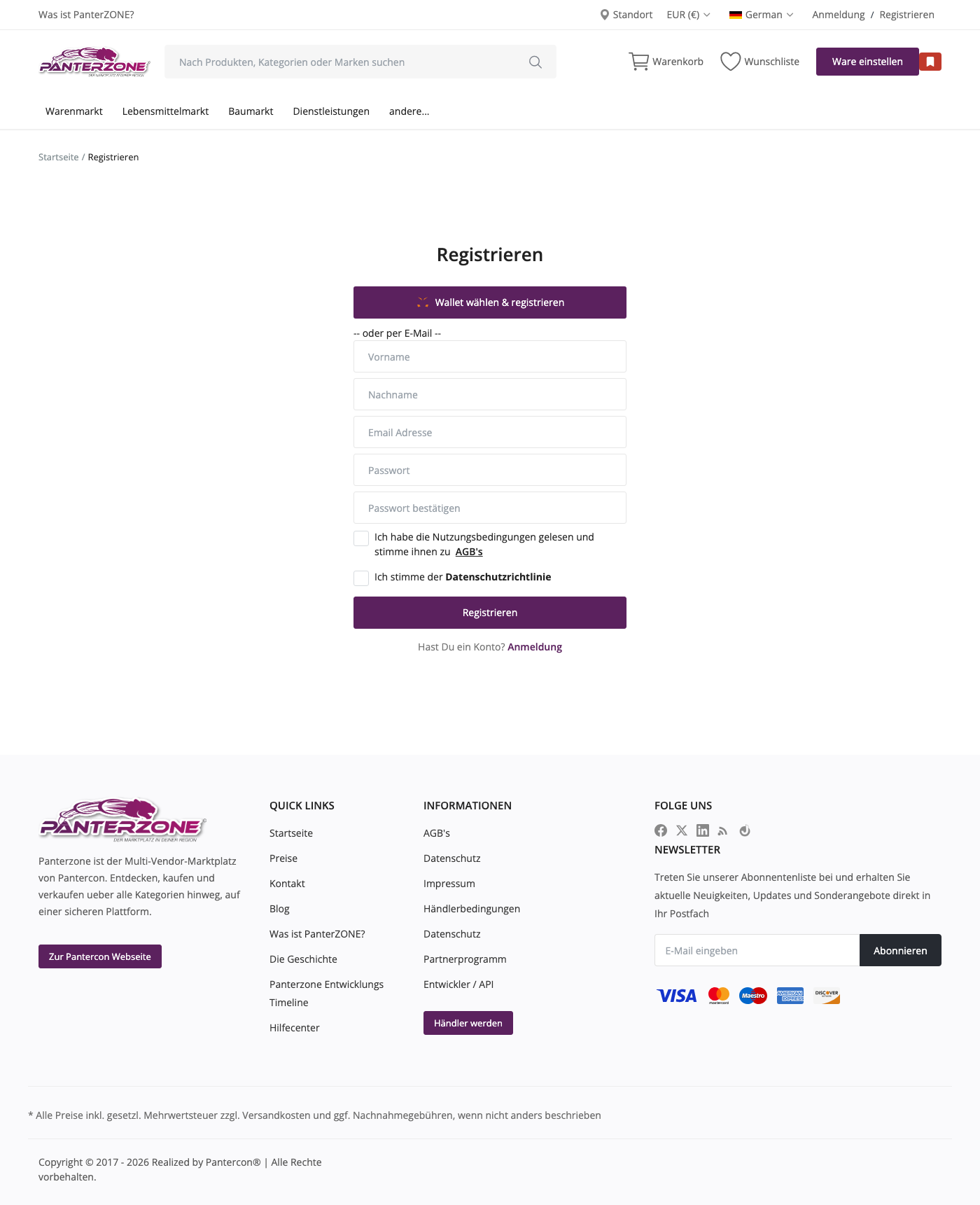 Registrierungsformular